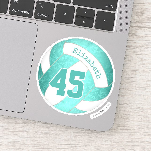 niedliche griechisch türkisfarbene aquamarine Voll Aufkleber (Detail)