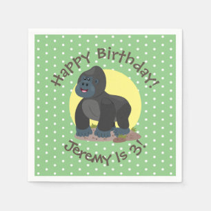 Niedliche grobe Gorilla-Cartoon-Illustration Serviette