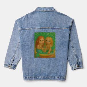 Niedliche Großaugenfreudentesistoren Jeansjacke