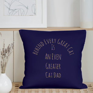 Niedliche große Cat Vater Zitat Geschenk Navy Blue Kissen