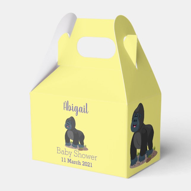 Niedliche, große Gorilla-Cartoon-Abbildung Geschenkschachtel (Vorderseite)