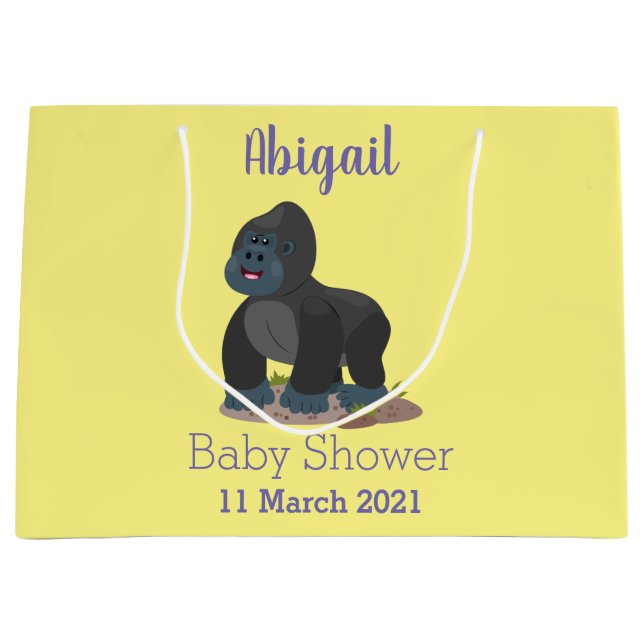 Niedliche, große Gorilla-Cartoon-Abbildung Große Geschenktüte (Vorderseite)