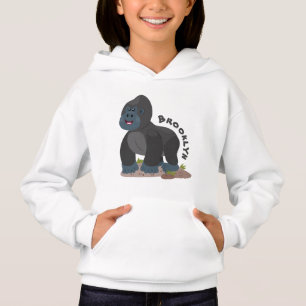 Niedliche, große Gorilla-Cartoon-Abbildung Hoodie