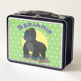 Niedliche, große Gorilla-Cartoon-Abbildung Metall Brotdose