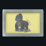 Niedliche, große Gorilla-Cartoon-Abbildung Rechteckige Gürtelschnalle<br><div class="desc">Dieser niedliche große Gorilla ist König des Dschungels. Gezeichnet im niedlichen Cartoon-Illustrationsstil.</div>
