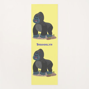 Niedliche, große Gorilla-Cartoon-Abbildung Yogamatte