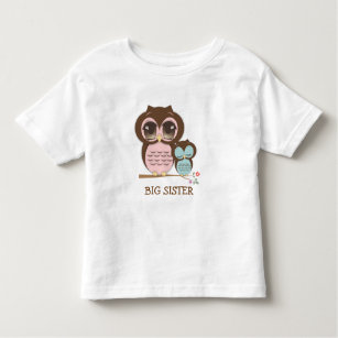 Niedliche große Schwester-Eule mit schläfrigem Lil Kleinkind T-shirt