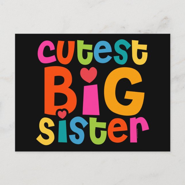 Niedliche große Schwester Postkarte (Vorderseite)