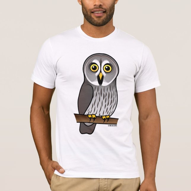 Niedliche großes Grau-Eule T-Shirt (Vorderseite)