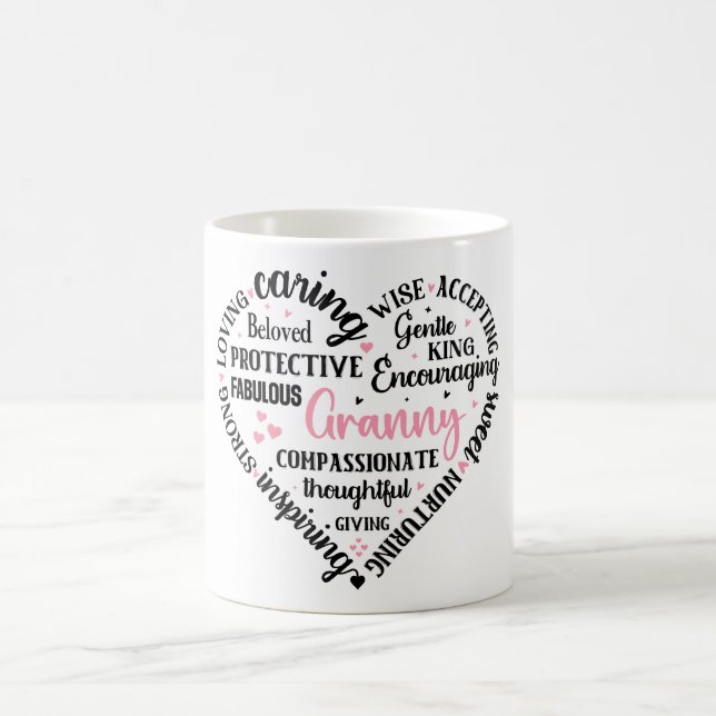 Niedliche Großmutter/Herzdefinition Kaffeetasse (Mittel)
