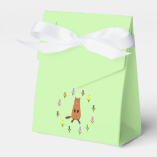 Niedliche Groundhog- und Tulip-Blume Geschenkschachtel