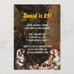 Niedliche Groundhogs Geburtstags-Party Einladung