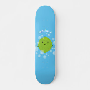 Niedliche grün Limone Blasen Cartoon Abbildung Skateboard