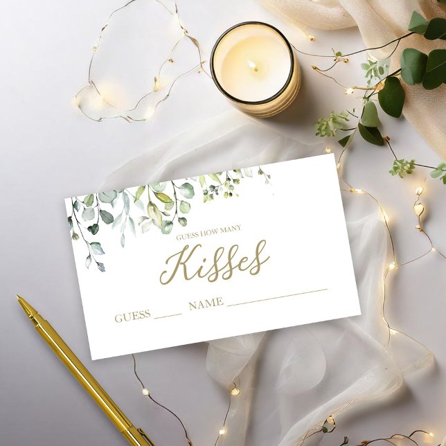 Niedliche Grünanlage schätzt wie viele Kisses Card Begleitkarte (Von Creator hochgeladen)