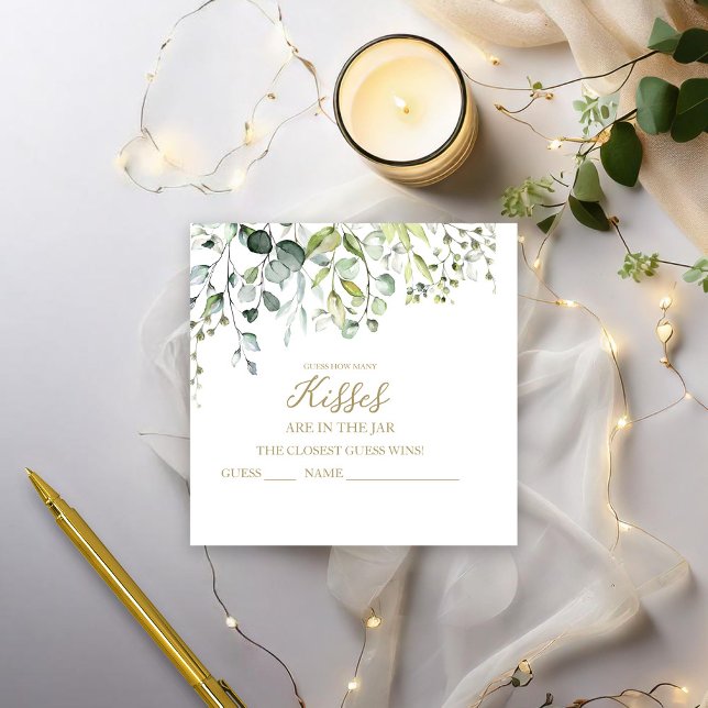 Niedliche Grünanlage schätzt wie viele Kisses Card Begleitkarte (Von Creator hochgeladen)