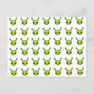 Niedliche grüne Außerirdischen Postkarte