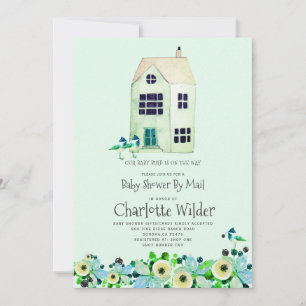 Niedliche grüne Babydusche per Post Einladung