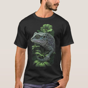 Niedliche Grüne Blume Gecko Wildlife Lizard T-Shirt