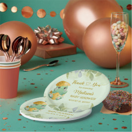 Niedliche grüne Dinosaurier Boys Kinderdusche Pappteller