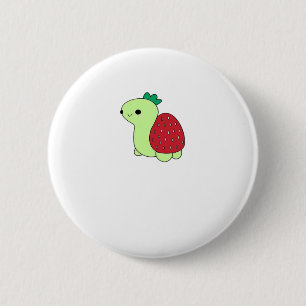 Niedliche grüne Erdbeerschildkröte Classic T-Sh Button