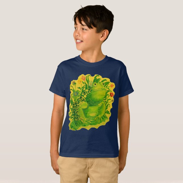Niedliche grüne Frog-Artwork-Malerei für Kid T-Shirt (Vorne ganz)