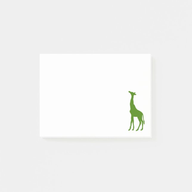 Niedliche grüne Giraffe-Silhouette Post-it Klebezettel (Vorderseite)