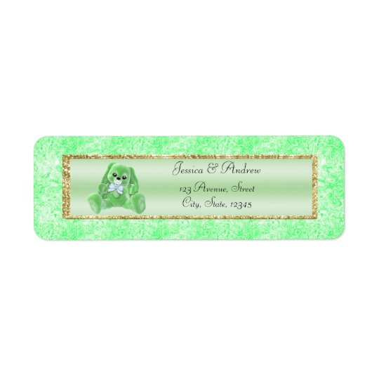 Niedliche grüne Häschen-Baby-Dusche