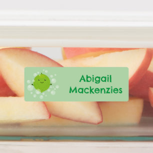 Niedliche grüne Limone Blasen Cartoon personalisie Etiketten