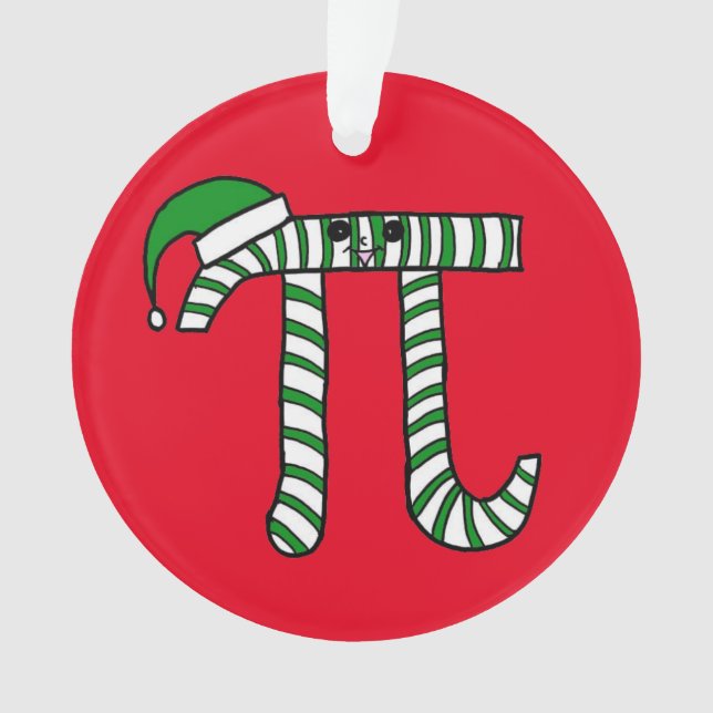 Niedliche grüne Mathe-Verzierung Weihnachtspus Ornament (Vorderseite)