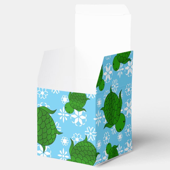 Niedliche grüne Meeresschildkröten Weihnachtsschne Geschenkschachtel (Geöffnet)