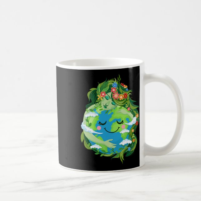 Niedliche Grüne Mutter Gaia Rettete Unser Planet E Kaffeetasse (Rechts)