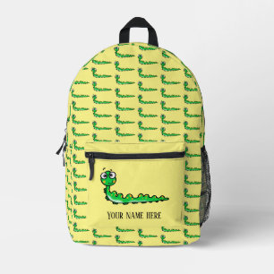 niedliche grüne Raupe (Name) Bedruckter Rucksack