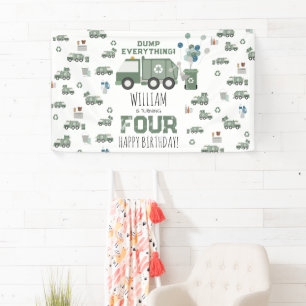 Niedliche grüne Recycelnd Lkw Kinder Name Alter Ge Banner