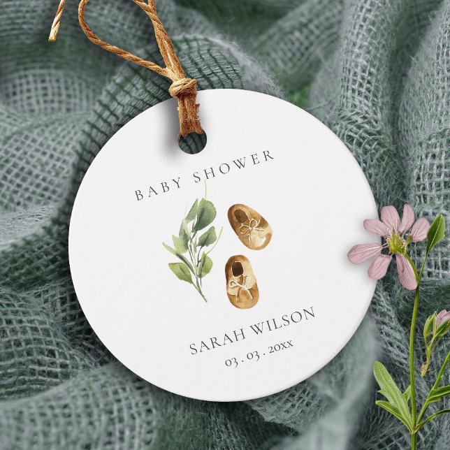 Niedliche grüne Rost Orange Schuhe Foliage Babydus Geschenkanhänger (Von Creator hochgeladen)