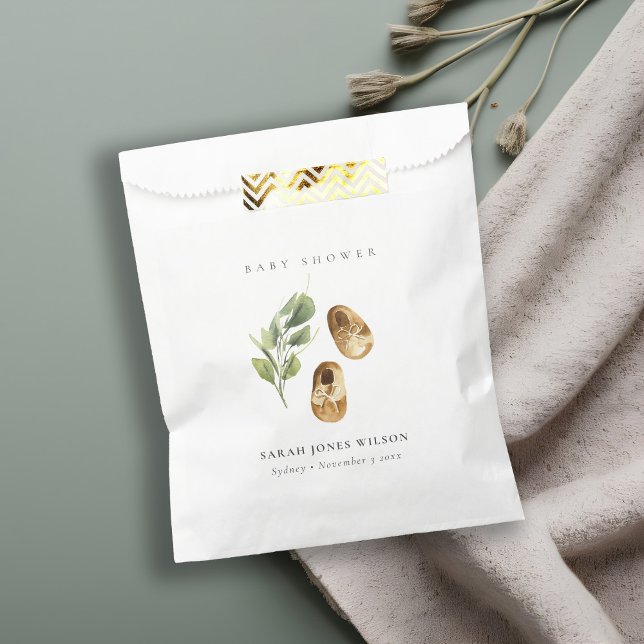 Niedliche grüne Rost Orange Schuhe Foliage Babydus Geschenktütchen (Von Creator hochgeladen)