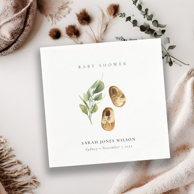 Niedliche grüne Rost Orange Shoes Foilage Babydusc Serviette (Von Creator hochgeladen)