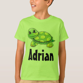 Niedliche grüne Schildkröte Personalisierte Kinder T-Shirt