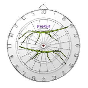 Niedliche grüne Stangen Insekten mit glücklichen G Dartscheibe