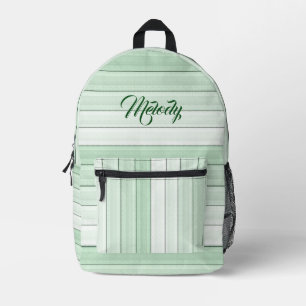Niedliche grüne Streifen Hübsch & Girly Bedruckter Rucksack