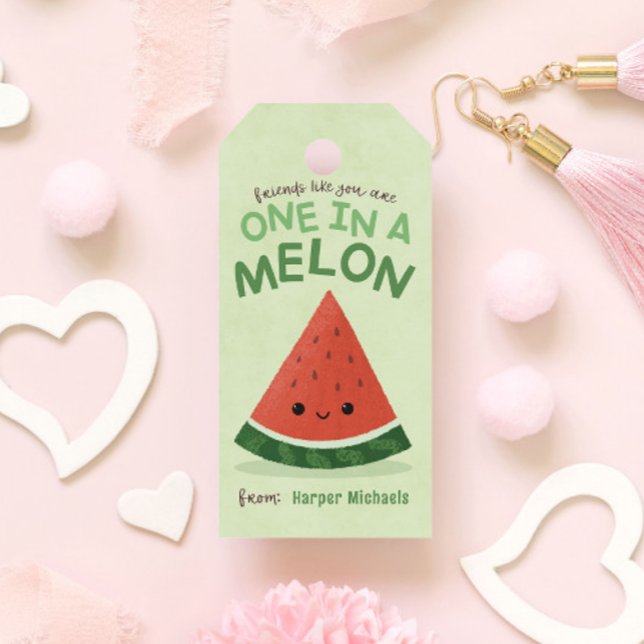 Niedliche Grüne Wassermelone Schule Geschenkanhänger (Von Creator hochgeladen)