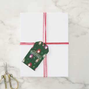 Niedliche grüne Weihnachtsbäume Geschenkanhänger