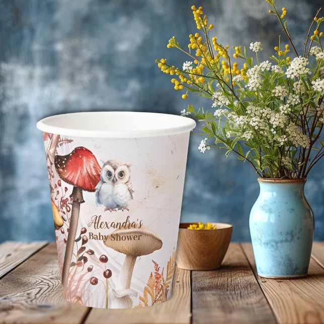 Niedliche Grünwaldtiere Woodland Babydusche Pappbecher (Von Creator hochgeladen)