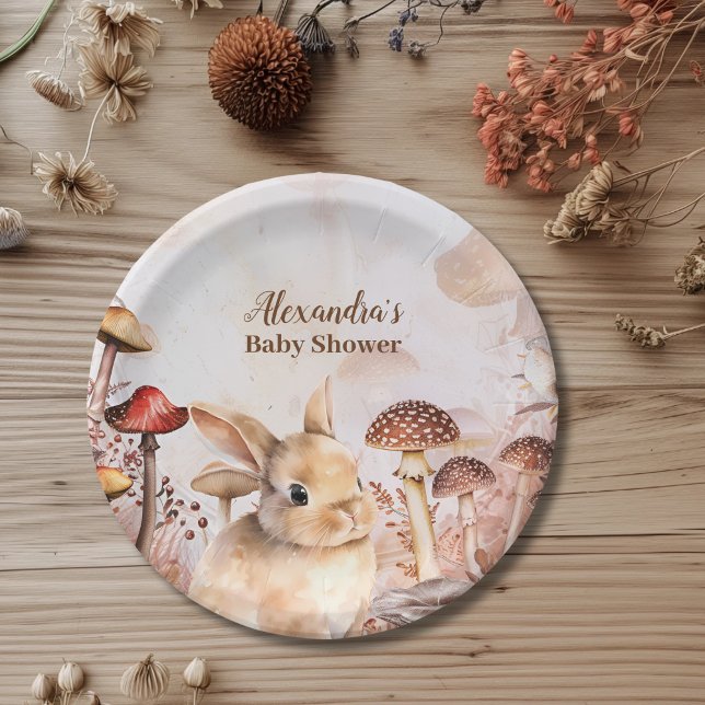 Niedliche Grünwaldtiere Woodland Babydusche Pappteller (Von Creator hochgeladen)