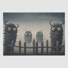 Niedliche, gruselige Monster Seidenpapier