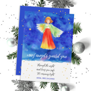 Niedliche Guardia Angel Holiday Watercolor Karte