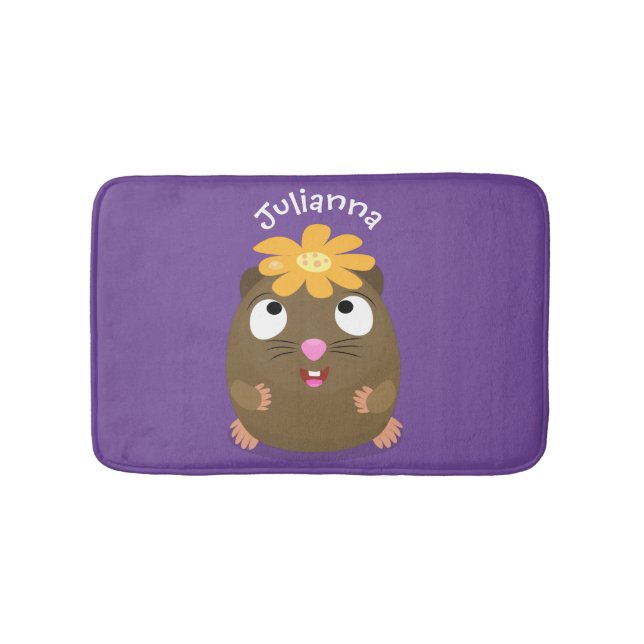 Niedliche Guinea Cartoon Badematte (Vorderseite)