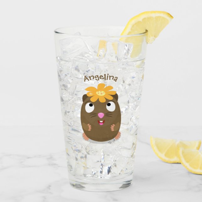 Niedliche Guinea Cartoon Glas (Rückseite Ice)