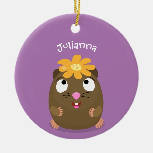 Niedliche Guinea Cartoon Keramik Ornament (Vorne)