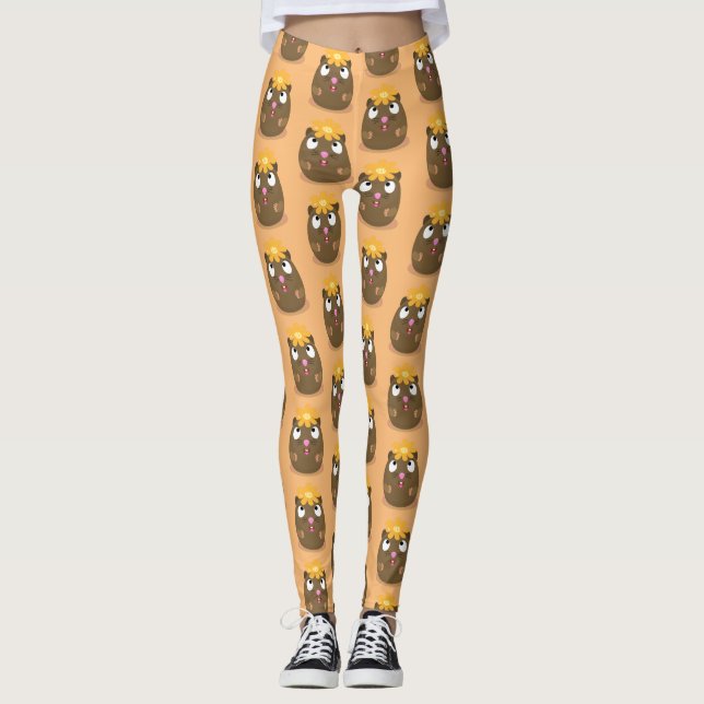 Niedliche Guinea Cartoon Leggings (Vorderseite)