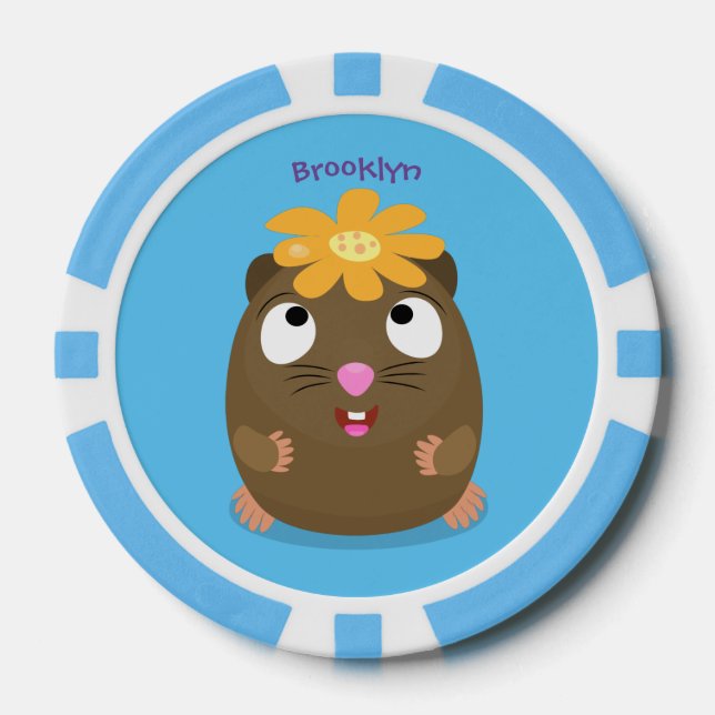 Niedliche Guinea Cartoon Pokerchips (Vorderseite)